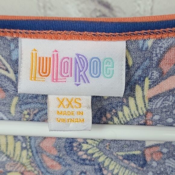 LuLaRoe IRMA Hearts High Low Tunic Tee Shirt XXS 00/0 Short Sleeve Stretchy - Picture 4 of 9